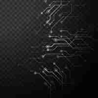 Free vector grey technology background in processor style