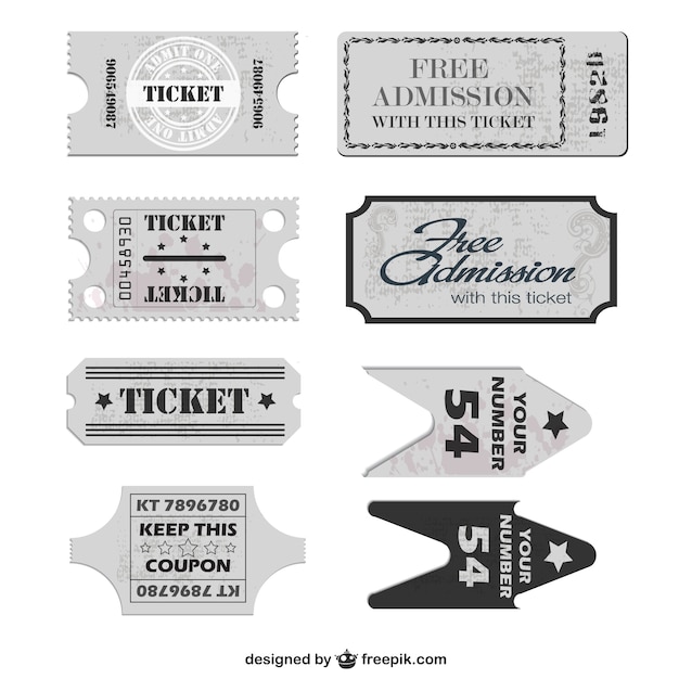 Free vector grey tickets collection