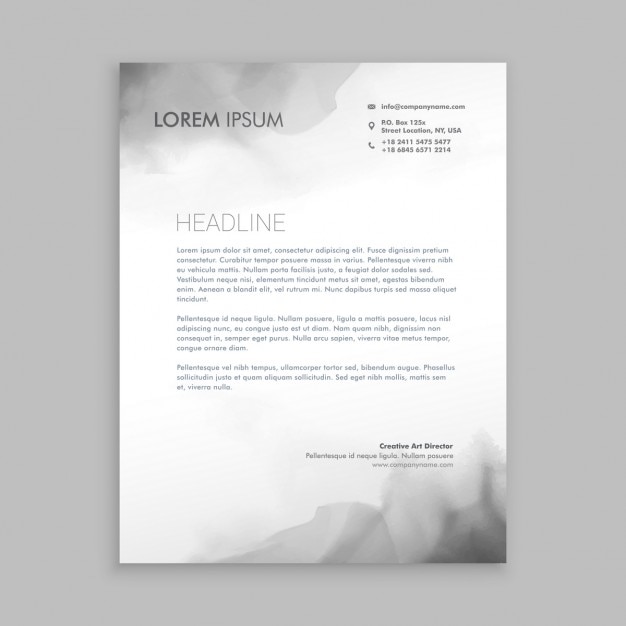 Free vector grey watercolor letterhead