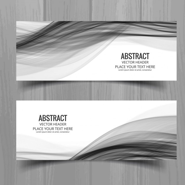 Free vector grey waves banners
