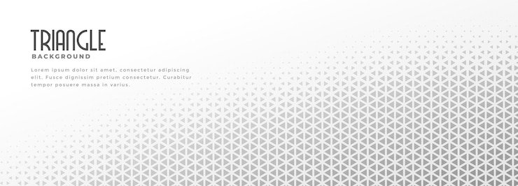 Free Vector grey and white triangle pattern wide banner in halftone style