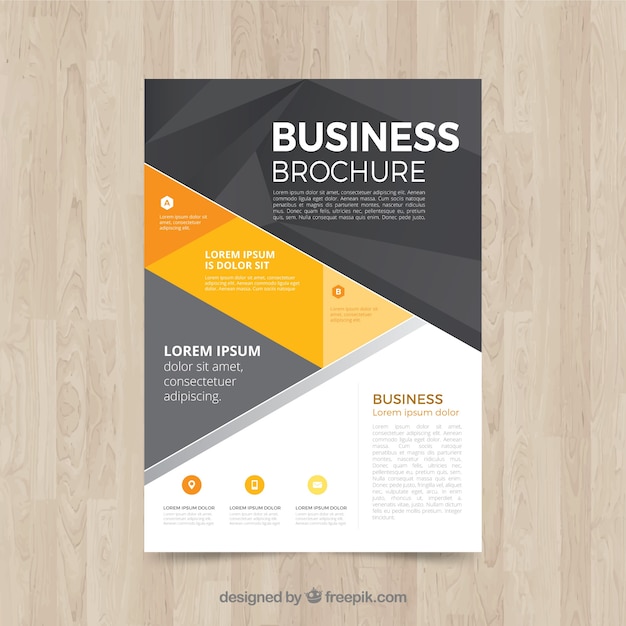 Grey and yellow business brochure