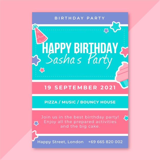 Grid birthday posters template