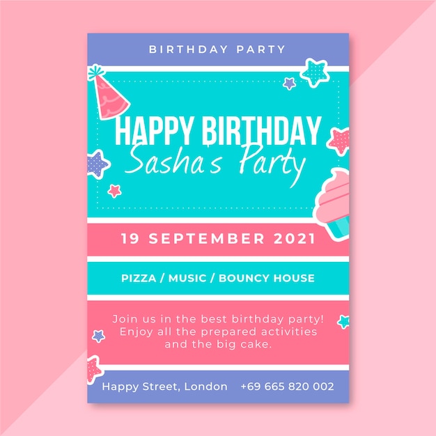 Grid birthday posters template