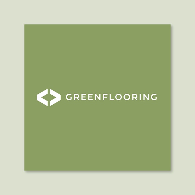 Grid geometric green flooring services logo template