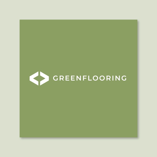 Free vector grid geometric green flooring services logo template