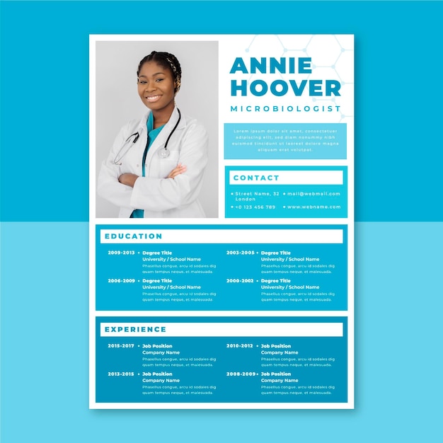 Grid medical resumes template