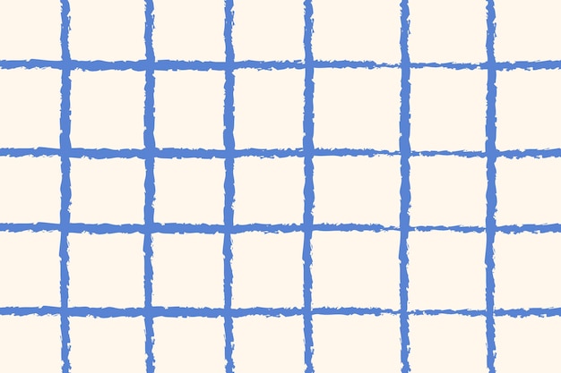 Grid pattern background blue doodle vector, simple design