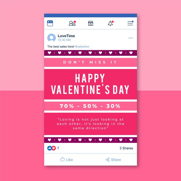 Grid valentines day facebook post template