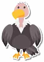 Free vector griffon vulture bird animal cartoon sticker