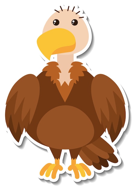 Griffon vulture bird animal cartoon sticker