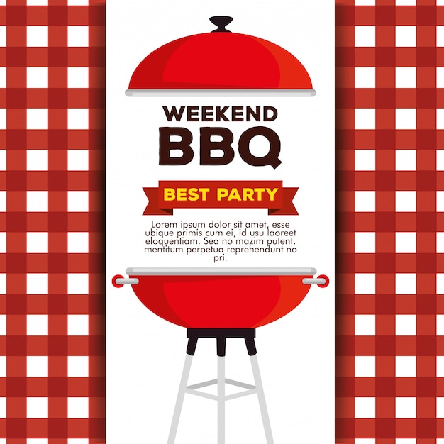 Free vector grill bbq party invitation template
