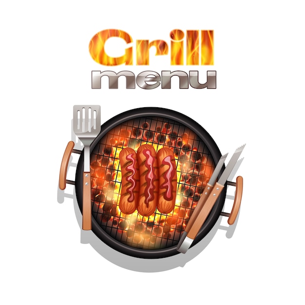 Free vector grill menu design concept