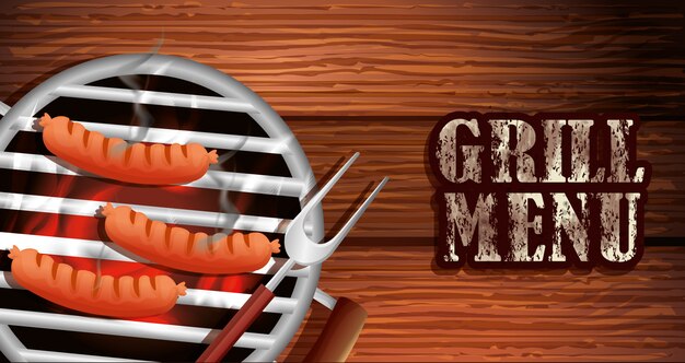 Grill menu with delicious food 