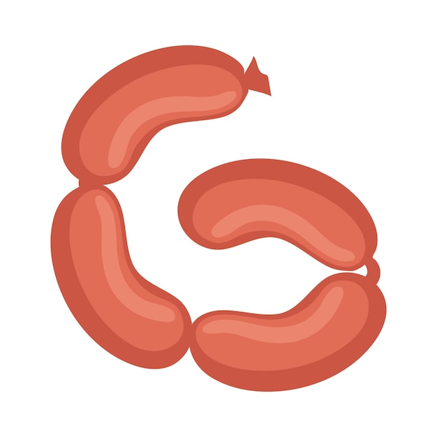 grill sausages meat icon isolated