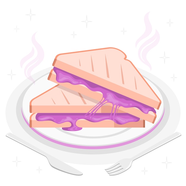 Free vector grilled cheese concept illustration