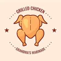 Free vector grilled chicken logo