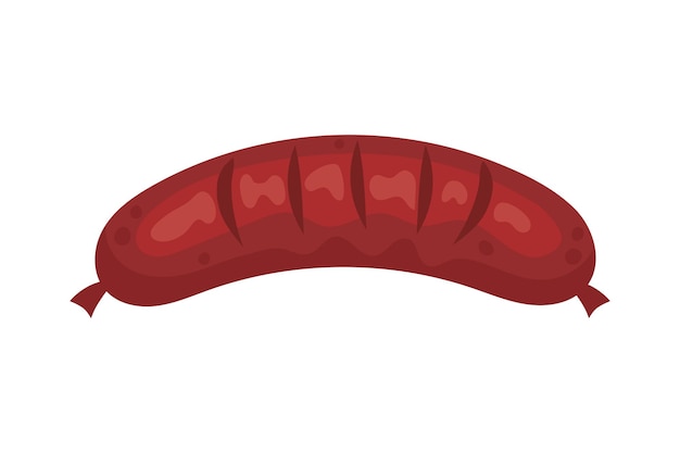 Бесплатное векторное изображение Икона жареной колбасы изолированный белый фон