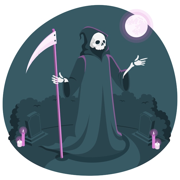 Free vector grim reaper concept illustration