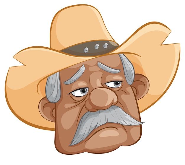 Free vector grizzled cowboy with a stern gaze