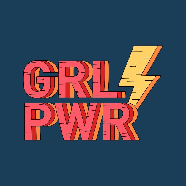 Grl Pwr girl power badge vector