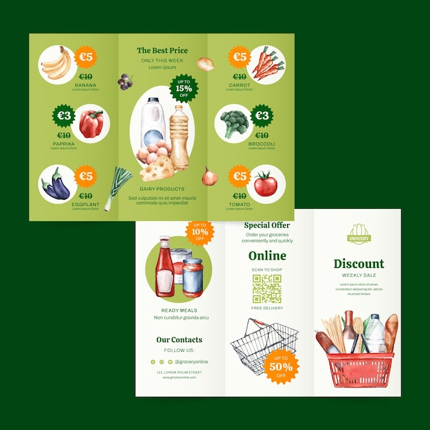 Grocery store  brochure template