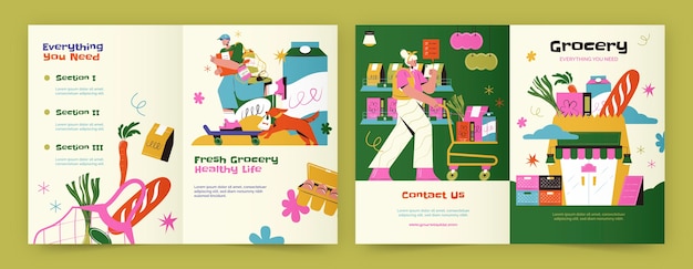 Grocery store  brochure template