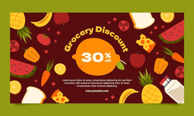 Free vector grocery store  facebook template