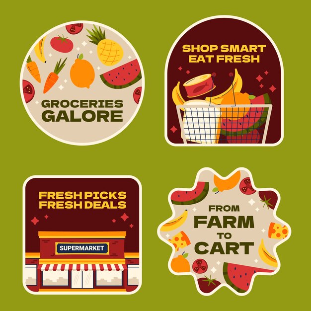 Grocery store labels  template