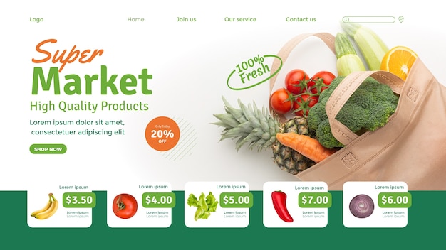 grocery store  landing page template