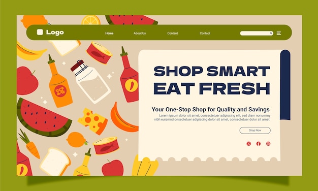 Grocery store  landing page template