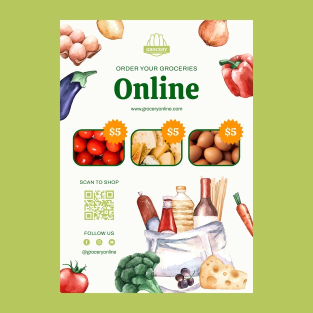 Grocery store  poster template