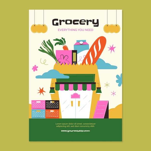 Grocery store  poster template