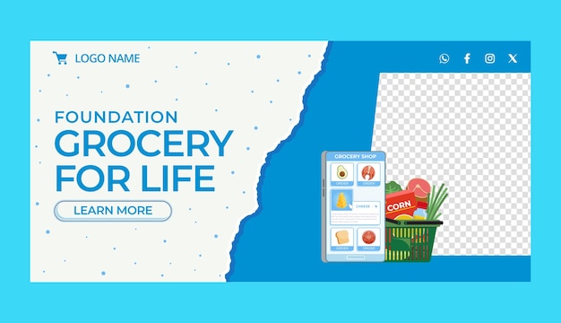 Grocery store sale banner template