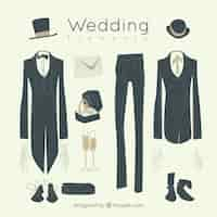 Free vector groom suits with other elements