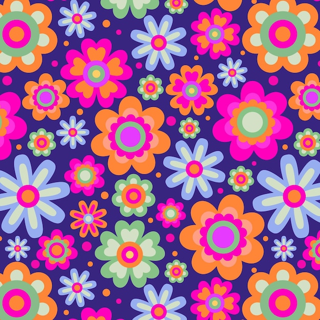 Free vector groovy floral pattern