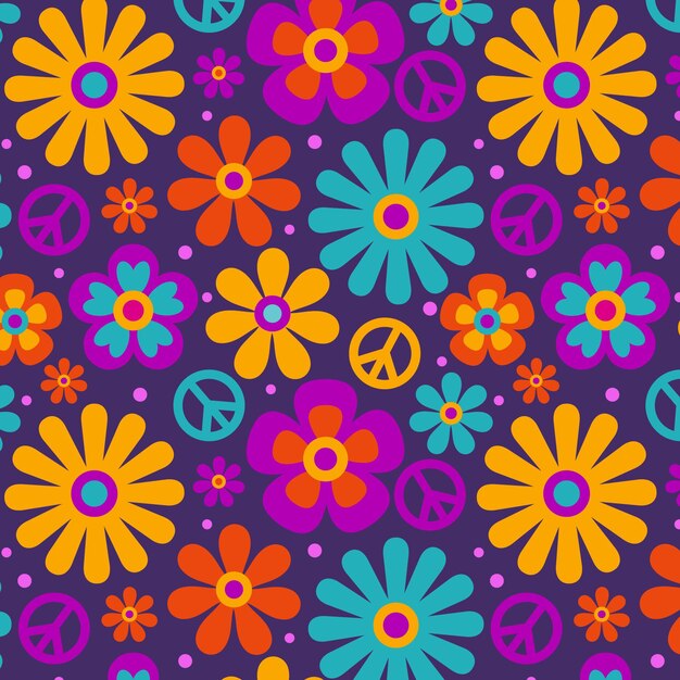 Hippie Groovy Flower Background Graphic by Lazy Sun · Creative Fabrica