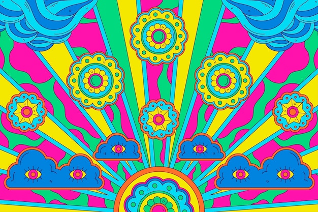 Groovy hand drawn background