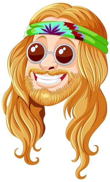 Free vector groovy hippie character illustration