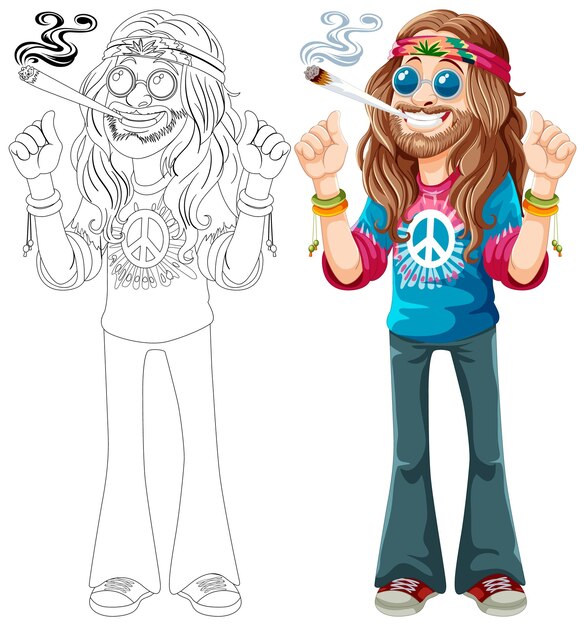 Groovy Hippie Character Illustration