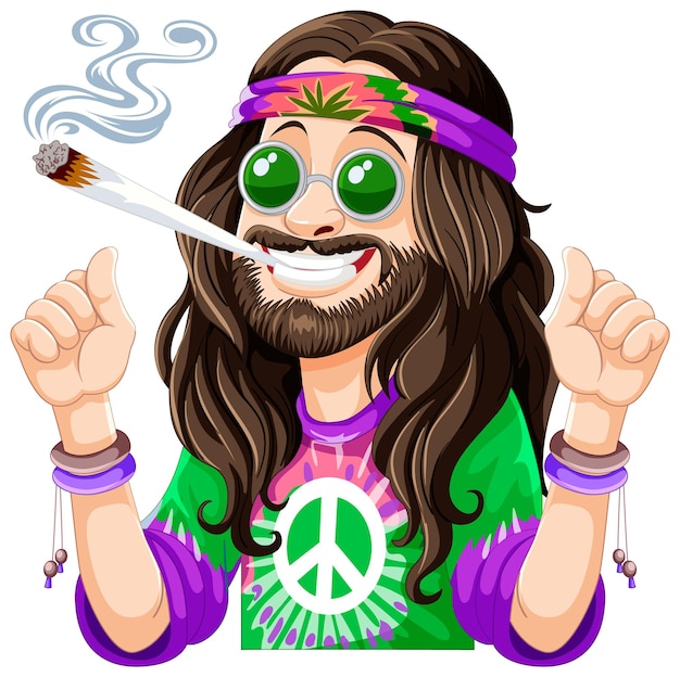 Free vector groovy peace advocate cartoon character