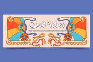 Free vector groovy psychedelic facebook cover