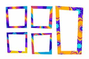 Free vector groovy psychedelic frames