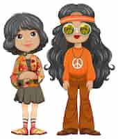 Free vector groovy seventies fashion vector illustration