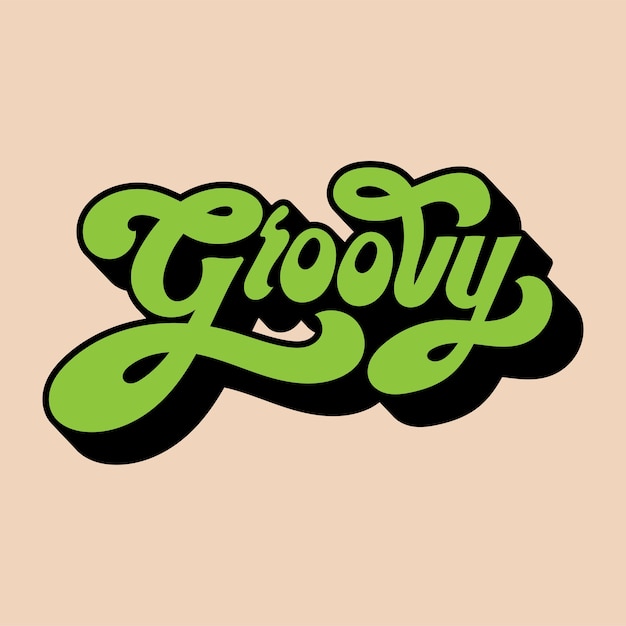 Groovy wordタイポグラフィスタイルのイラスト