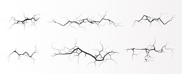 Free vector ground cracks on land isolated