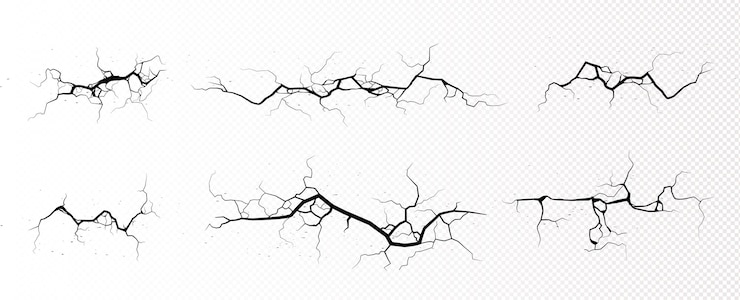 Free Vector ground cracks on land isolated