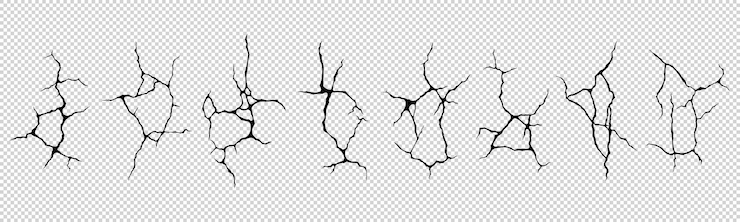 Free Vector ground cracks top view earthquake cracking holes