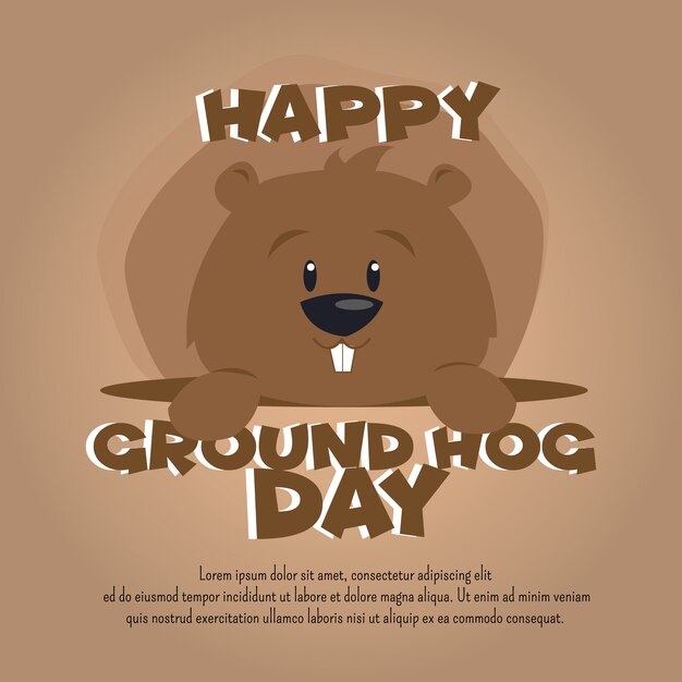 Free vector ground hog day celebration multipurpose poster background