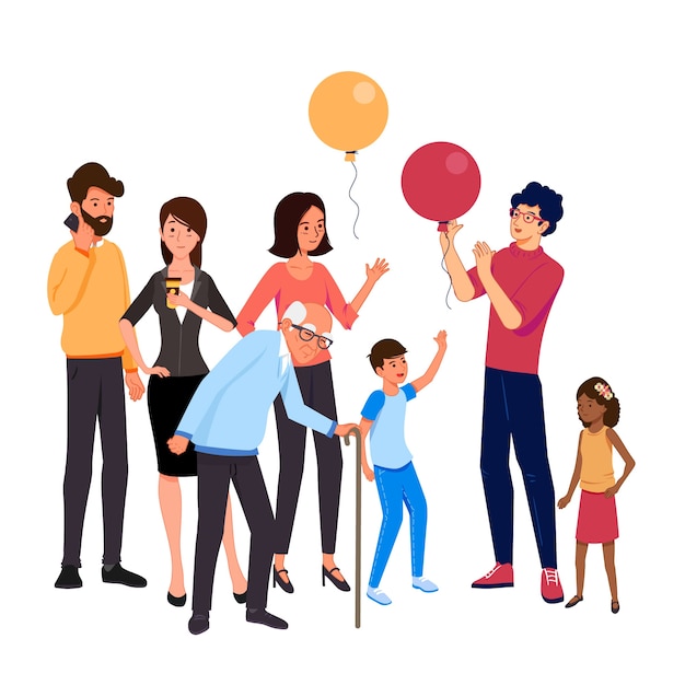 Free vector group of age diverse people